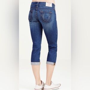 TRUE RELIGION Denim Lizzy Capri Jean Cropped Low Rise Blue Size 28